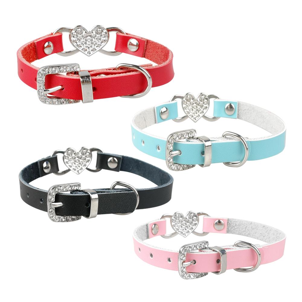 Love Heart Crystal Bling Pets Collars