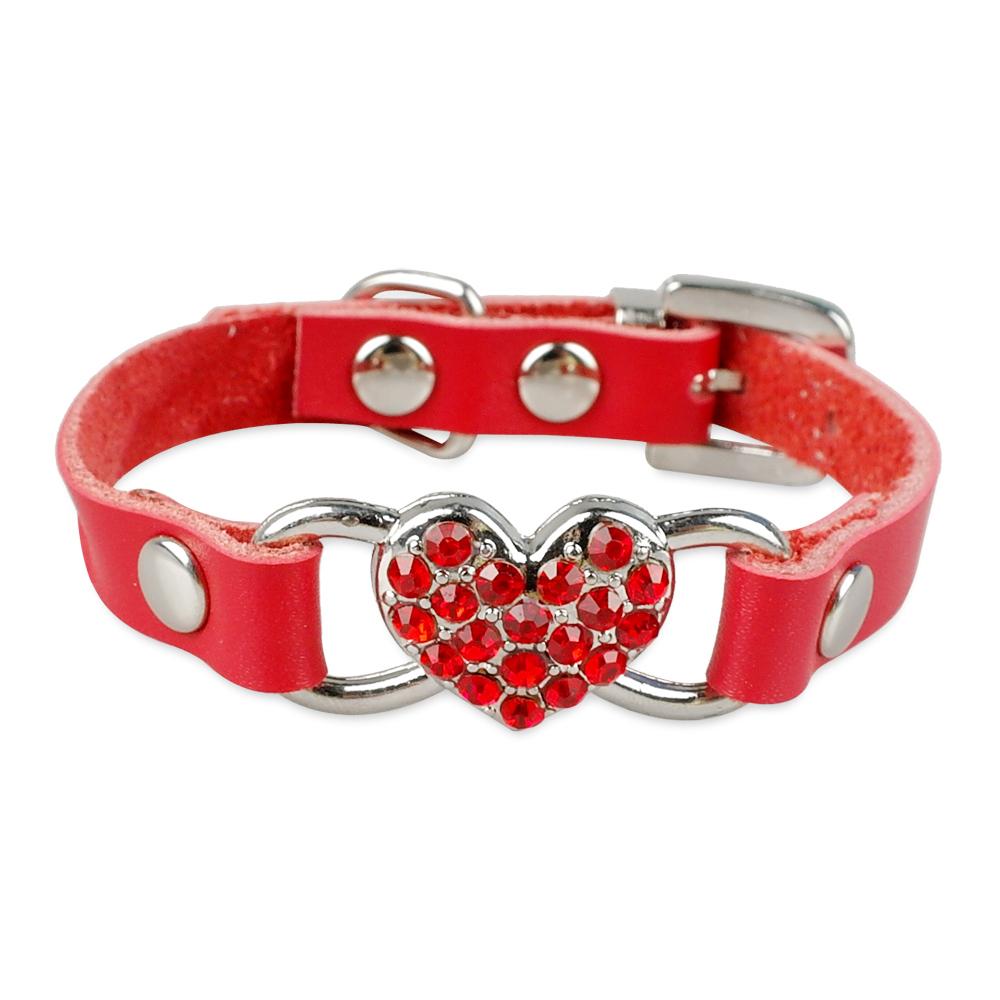Love Heart Crystal Bling Pets Collars