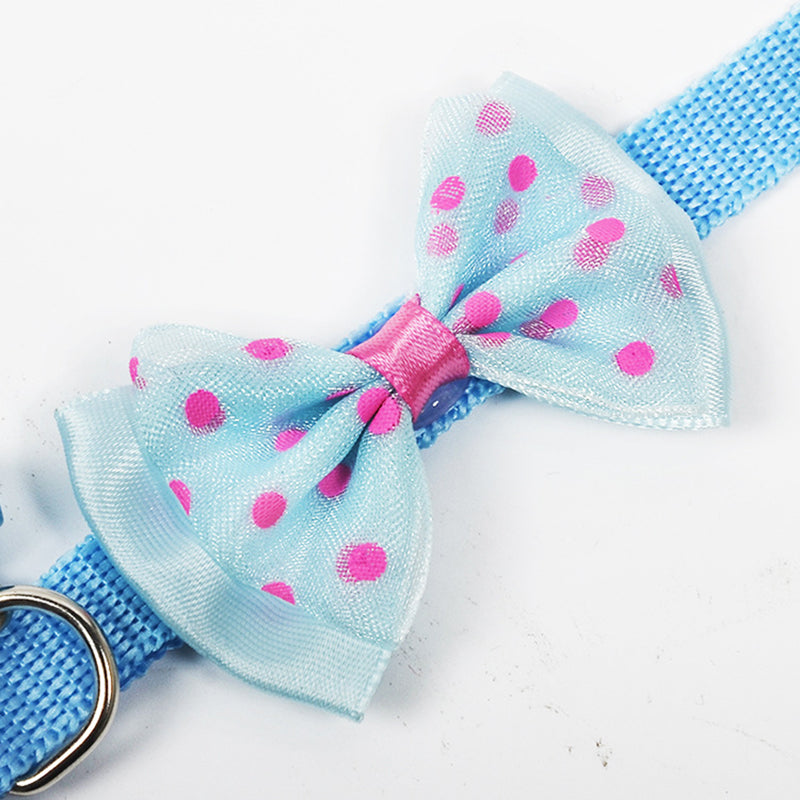 Polka Dots Bowknot & Bells Pet Collar