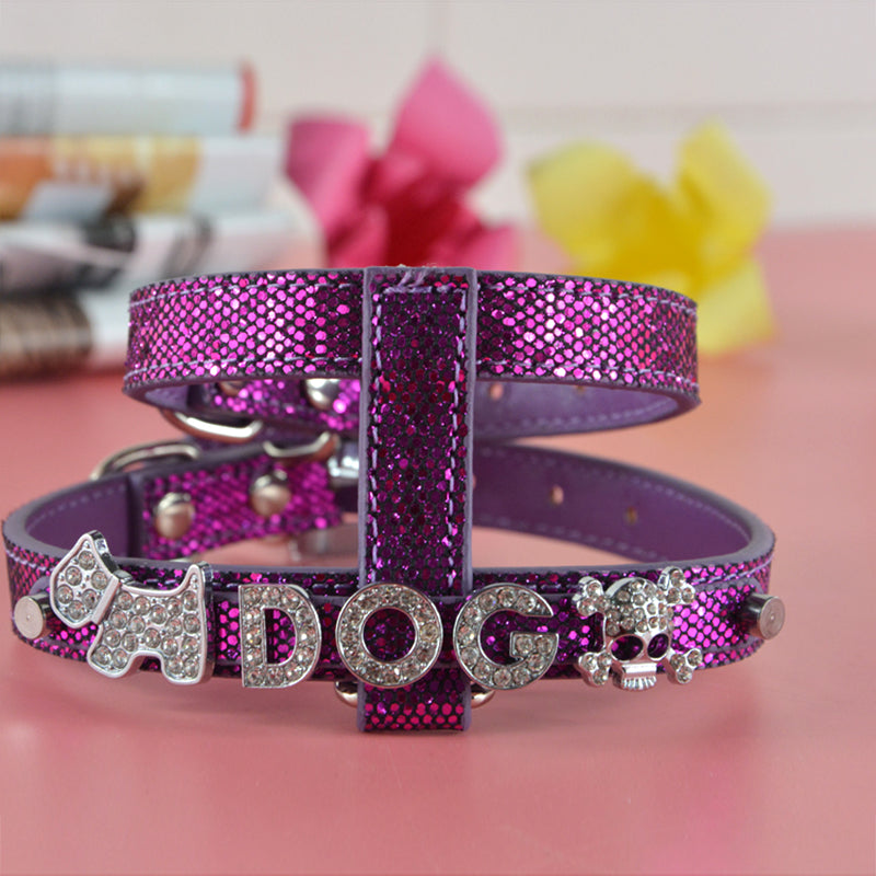 Fashion Leather Personalized Pet Harness