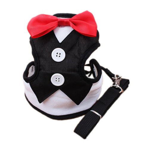 Pet Tuxedo Vest Leash Set
