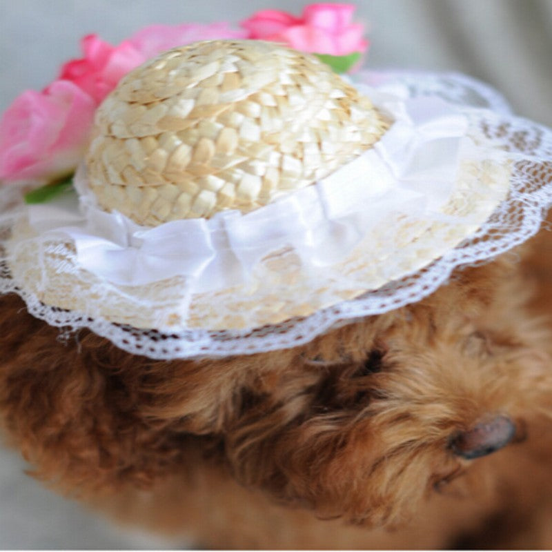 Pearls & Roses Fancy Pet Sun Hat