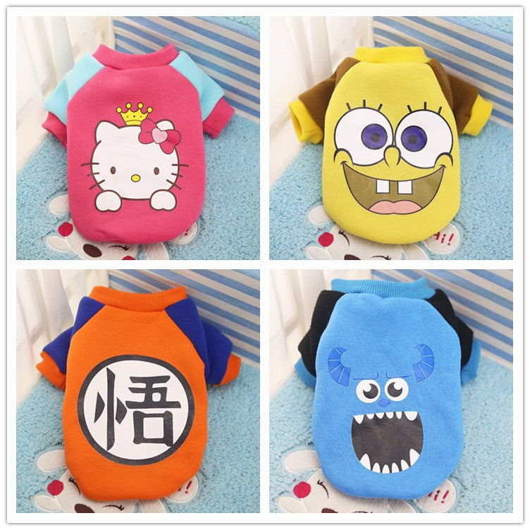 Comfy Cartoon Print Dog Clothes