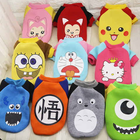 Comfy Cartoon Print Dog Clothes