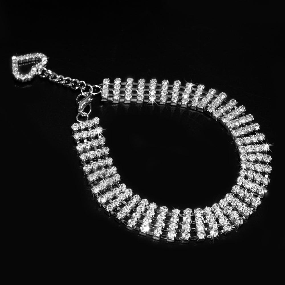 Crystal Heart Charm Pendant Pet Collar