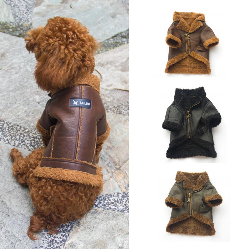 Pet Leather Zipper Jacket