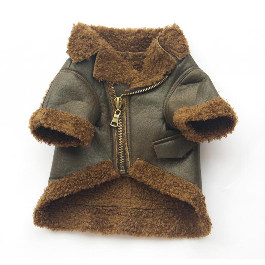 Pet Leather Zipper Jacket