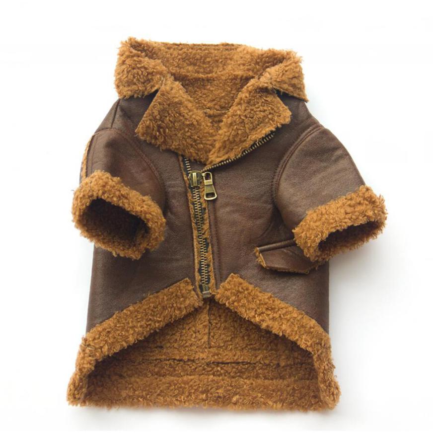 Pet Leather Zipper Jacket