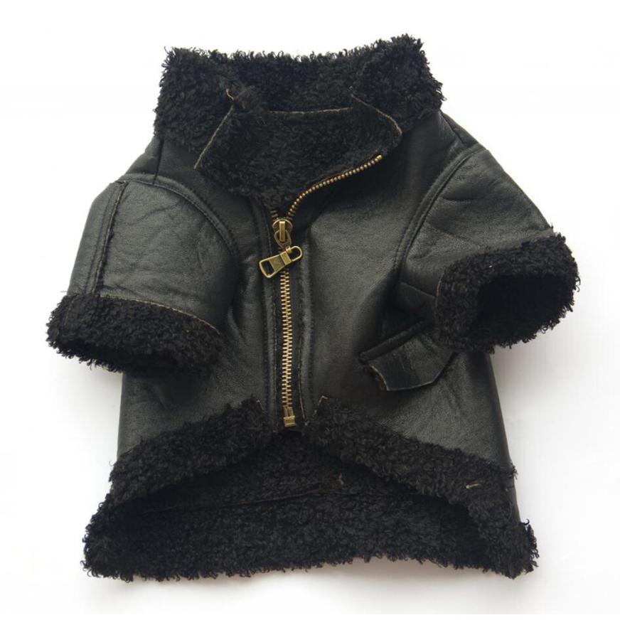 Pet Leather Zipper Jacket