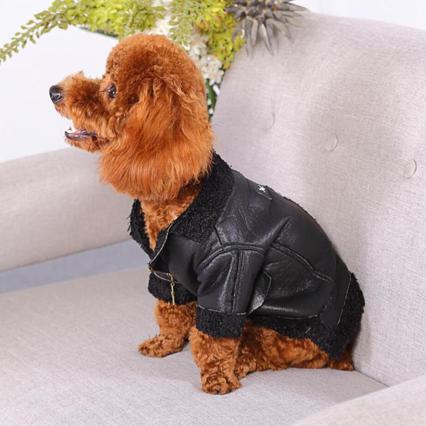 Pet Leather Zipper Jacket