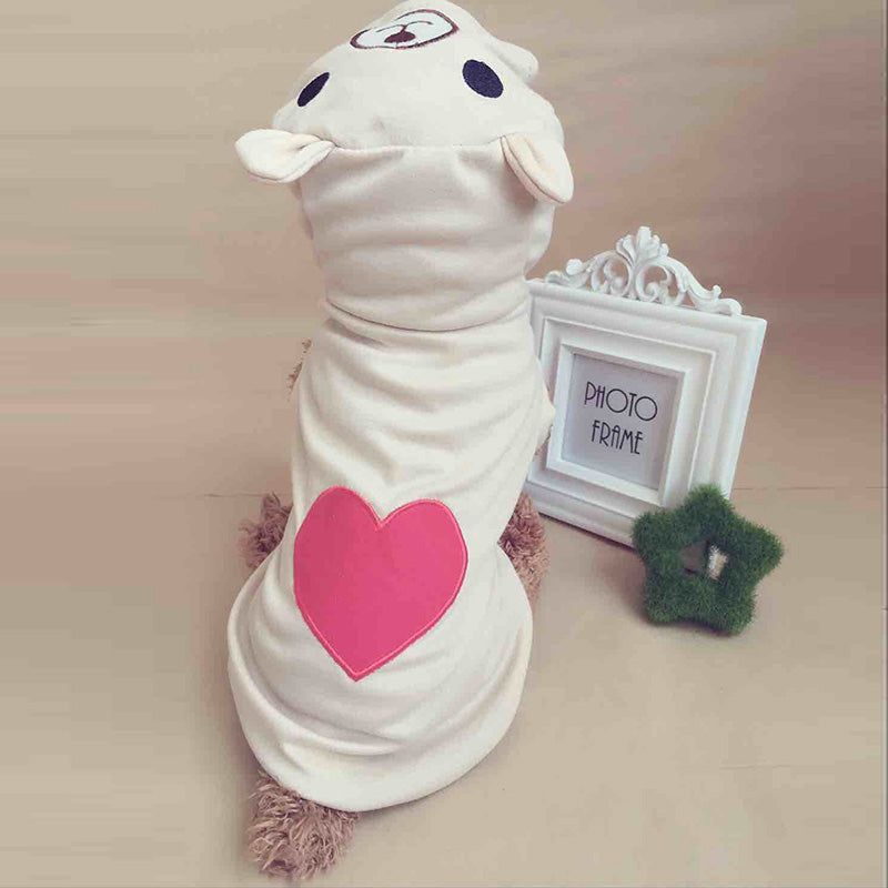 Love Bear Warm Pet Hooded Pajamas