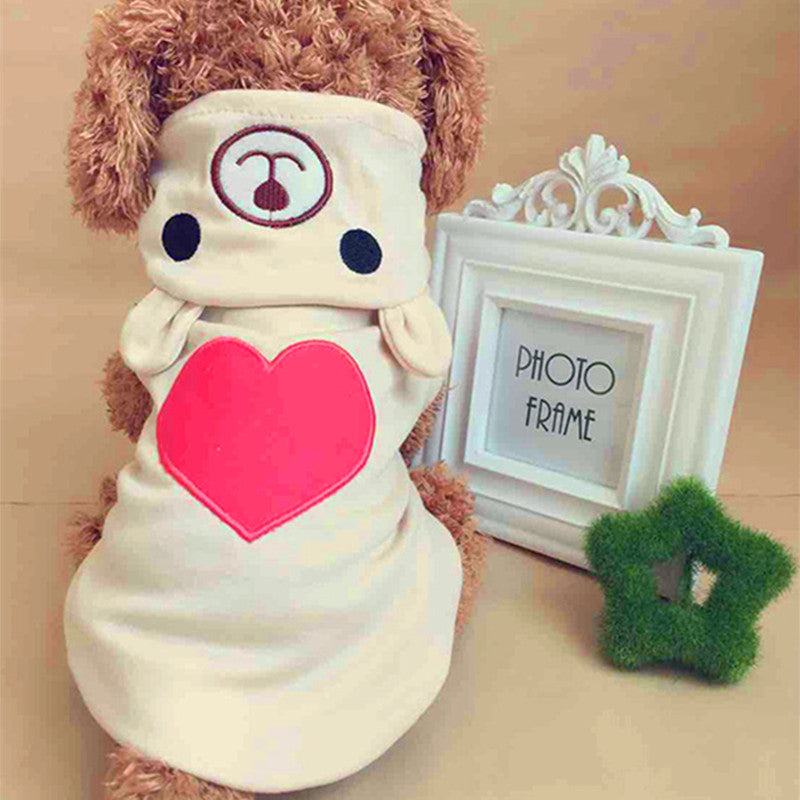 Love Bear Warm Pet Hooded Pajamas
