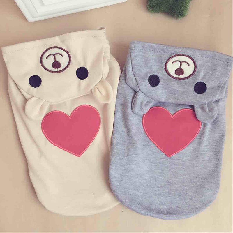 Love Bear Warm Pet Hooded Pajamas