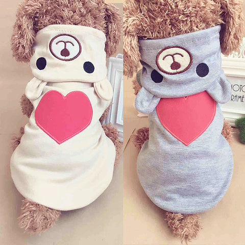 Love Bear Warm Pet Hooded Pajamas