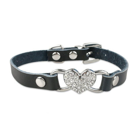 Love Heart Crystal Bling Pets Collars