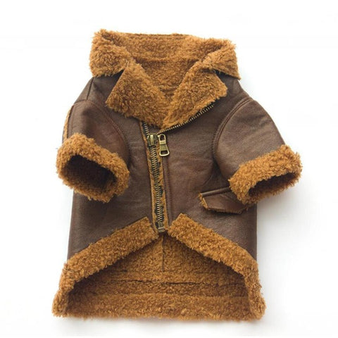 Pet Leather Zipper Jacket