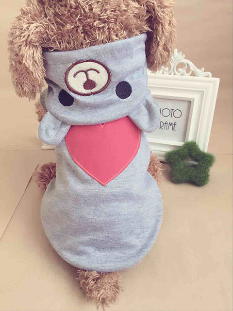 Love Bear Warm Pet Hooded Pajamas
