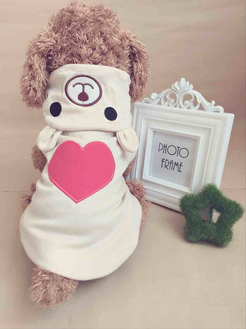 Love Bear Warm Pet Hooded Pajamas