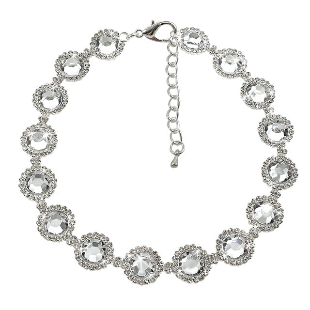 Rhinestones & Pear Pet Necklace