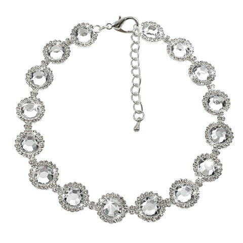 Rhinestones & Pear Pet Necklace