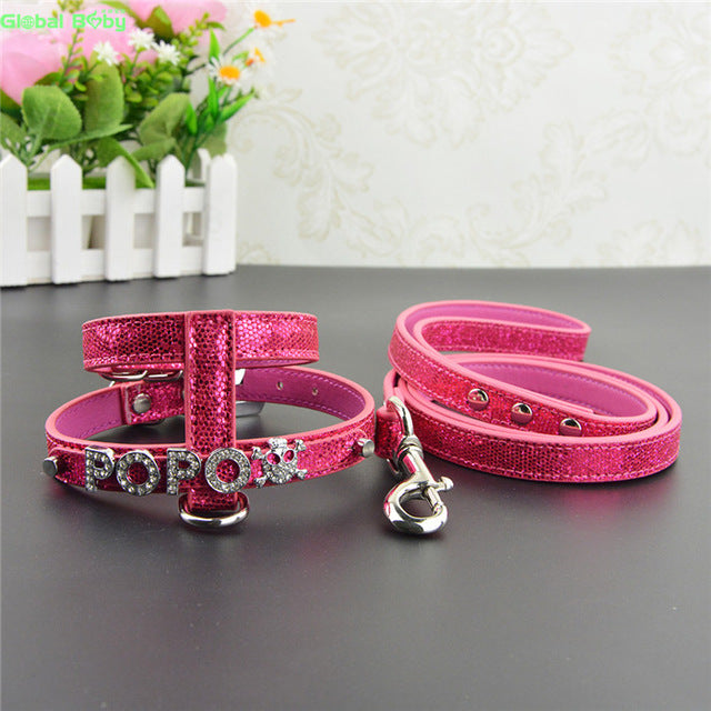 Fashion Leather Personalized Pet Harness