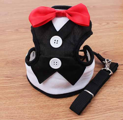 Pet Tuxedo Vest Leash Set